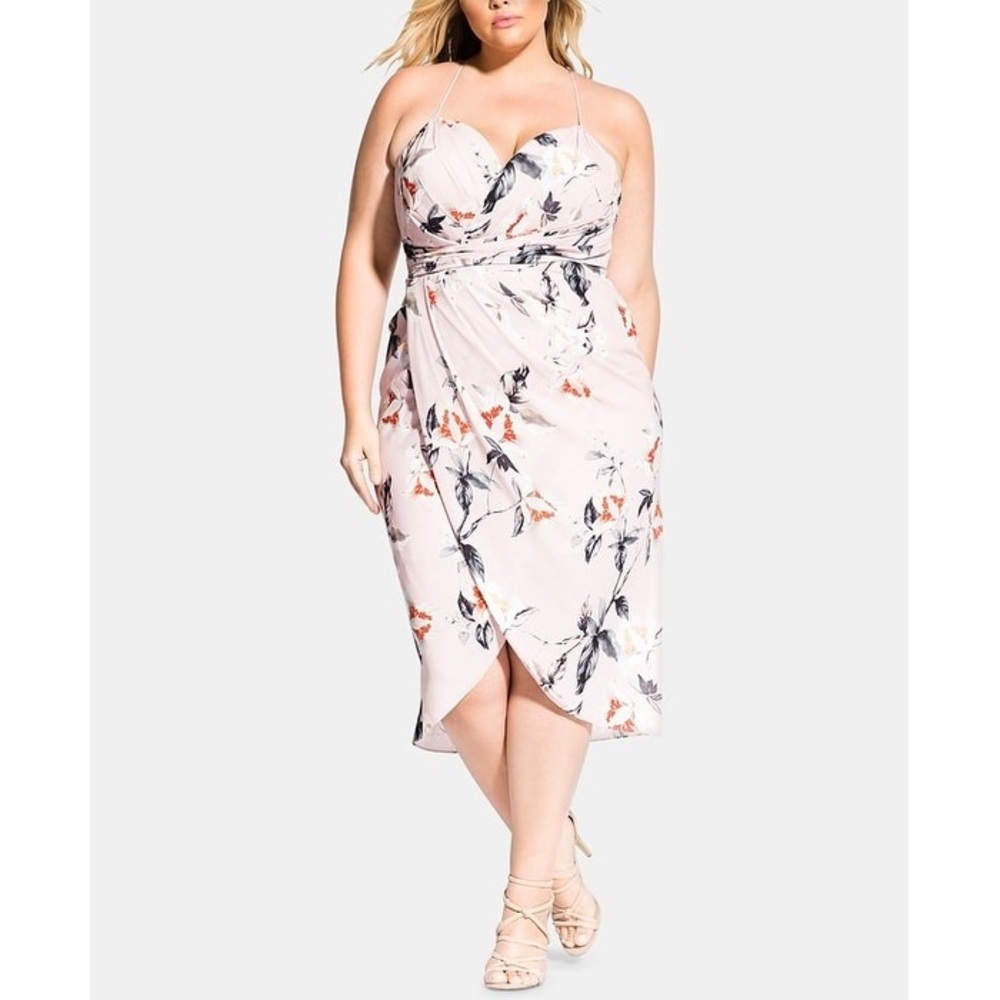City Chic Midi Dress Womens Large
20 Pink Exotic Lily Dress Floral Plus Size